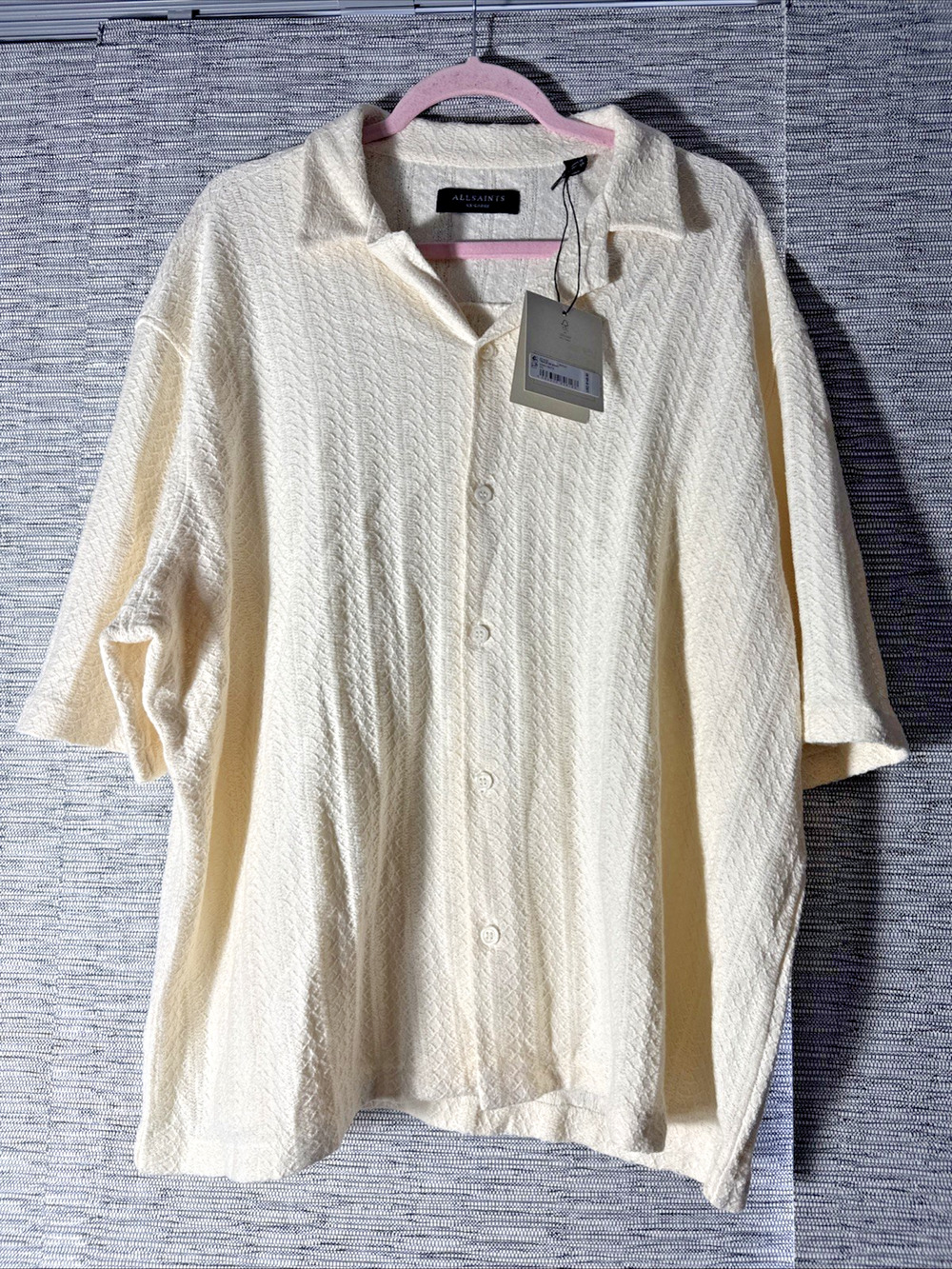 Allsaints Trace SS Shirt, Swan White, XXL